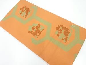 未使用品　幾何学に花兎模様織出し袋帯